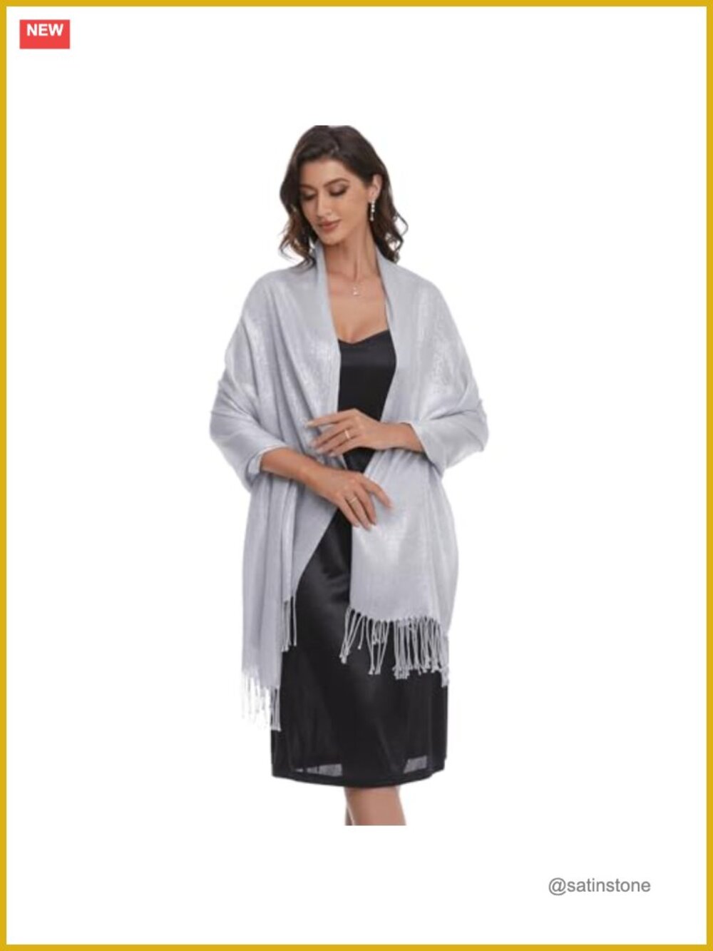 Metallic Shawl Wrap for Wedding Pashmina Scarf Dress Cover Up